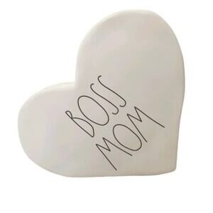 Rae Dunn LL "BOSS MOM" Ceramic Heart
